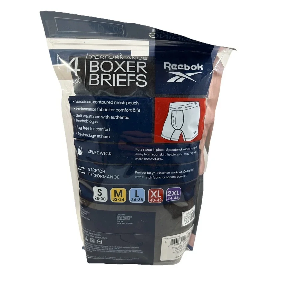 Reebok® Men's Speedwick Performance‎ Training Boxer Briefs 4 Pack, Large